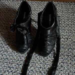 Black heels, open toe, size 7 1/2